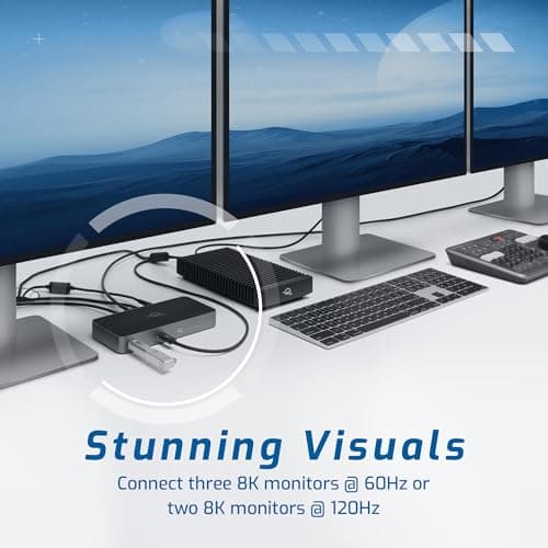 OWC Thunderbolt 5 Hub, 3 x Thunderbolt 5 Ports, USB-A Port, Up to 80/120Gb/s, Up to 3 8k displays, 140 w Power & Charging, Compatible with Mac & PC, Thunderbolt 5/4/3, USB4 & USB-C