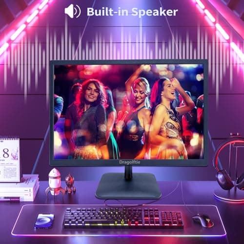 19 Inch Touchscreen Monitor HD 1440x900P, Built-in Speakers, VESA, TN Panel Desktop PC Touch Screen Monitor with HDMI & VGA & Type-B Ports, Low-blue Light Computer Touch Display, 60Hz, Black