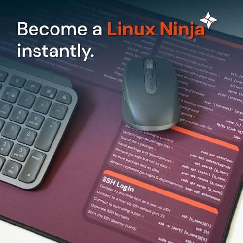 Keybeak Linux Mouse Pad Commands (31.5x11.8 in) - Linux Cheat Sheet Desk Mat - Computer Programming Gifts for Hackers, Cybersecurity Gifts for Men & Women - The Hacker XL