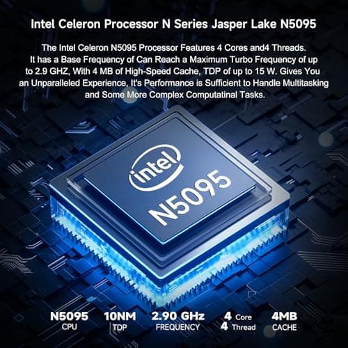 Windows11 Intel Laptop 15.6”HD Display（Celeron N5095）16GB RAM 256GB SSD Storage，With Free Office 2024 | Fingerprint Unlock | Privacy Camera | Backlit Keyboard，Suitable for Student and Business