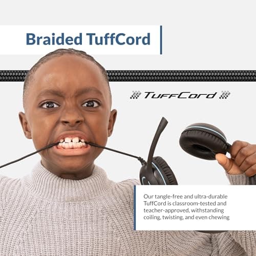 Cyber Acoustics Stereo USB Headset (AC-5008A), in-line Controls for Volume & Mic Mute, Adjustable Mic Boom for PC & Mac, Perfect for Classroom or Home