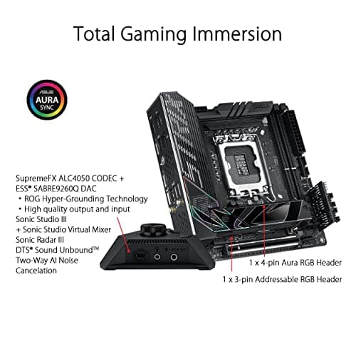 ASUS ROG Strix Z790-I Gaming WiFi Intel® Z790 LGA 1700 Mini-ITX motherboard, 10 + 1 power stages, DDR5, two M.2 slots, PCIe® 5.0, WiFi 6E, Thunderbolt™ 4, and USB 3.2 Gen 2x2 Type-C®