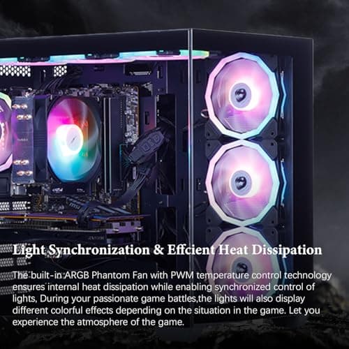 Darkness Dragon Gaming PC,AMD Ryzen 5 5500 4.2 GHz,AMD Radeon RX 6600 8GB Desktop Computer，1TB NVMe SSD,16GB DDR4 3200MHz, Air Cooled Prebuilt,600W PSU,Windows 11 Home & AI Powered Gamer PC