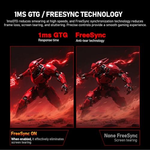 27 inch IPS PC Screen, 4K Gaming Monitor 144Hz, 1ms, FreeSync, 128% sRGB, 178° Wide Viewing Angle, HDMI 2.1, DisplayPort,Height-Adjustable and Swivel,75 * 75MM Wall Mount Compatible - Black
