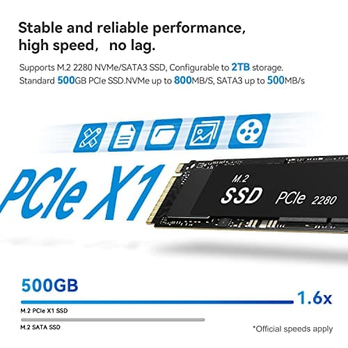 Beelink Mini PC, Intel 12th Gen Alder Lake- N95(up to 3.4GHz), 8GB DDR4 RAM 256GB M.2 SSD, Mini S12 Desktop Mini Computer Supprot Dual HDMI/USB3.2/WiFi 5/BT4.2 for Home/Office