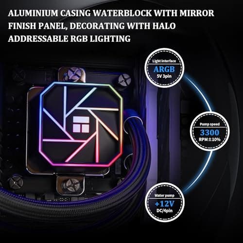 Thermalright Aqua Elite 120 V3 AIO CPU Cooler, 120mm Liquid Cooling, ARGB PWM Fans, Intel LGA1150-1200/AMD AM4-AM5
