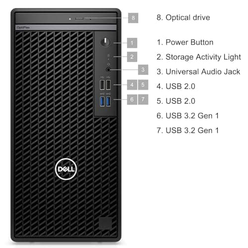 Dell OptiPlex 7010 Tower 7000 Business Desktop Computer, 12th Gen Intel Hexa-Core i5-12500 (Beat i7-11700), 16GB DDR4 RAM, 512GB PCIe SSD, DVDRW, WiFi Adapter, RJ-45, Keyboard & Mouse, Windows 11 Pro