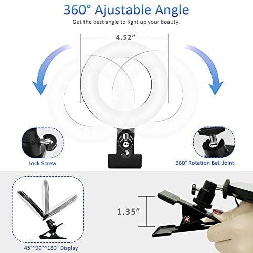Video Conference Lighting Kit, Ring Light for Monitor Clip On,for Remote Working, Distance Learning,Zoom Call, Self Broadcasting and Live Streaming, Computer Laptop Video Conferencing