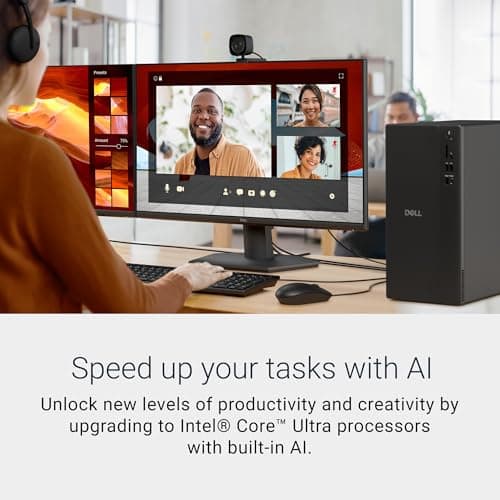 Dell Tower Desktop ECT1250 - Intel Core Ultra 7-265 Processor, Intel UHD Graphics, 16GB DDR5 5600MT/s Memory, 1TB M.2 SSD, 3.0 SD Card Reader, Wired Keyboard and Mouse, Basic Onsite Service
