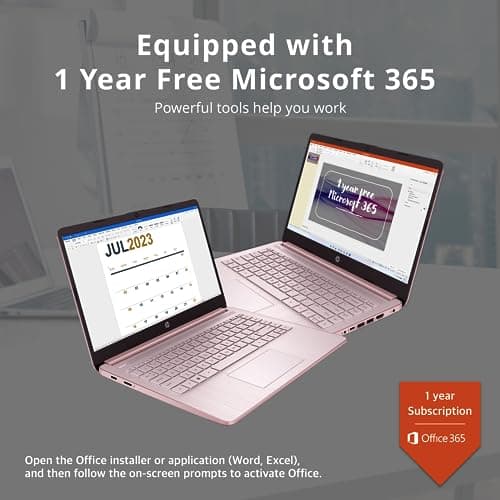 HP Stream 14" HD BrightView Laptop, Intel Celeron N4120 Processor, 4GB RAM, 64GB Storage, Intel HD Graphics, 720p Webcam, 1 Year Office 365, Pink, Win 11 S, 32GB Hotface USB Card