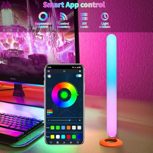 RGB LED Light Bar for Gaming Setup: Smart Music Sync TV Backlight with 16 Million Colors & 200+ Modes - USB Powered Ambient Lighting