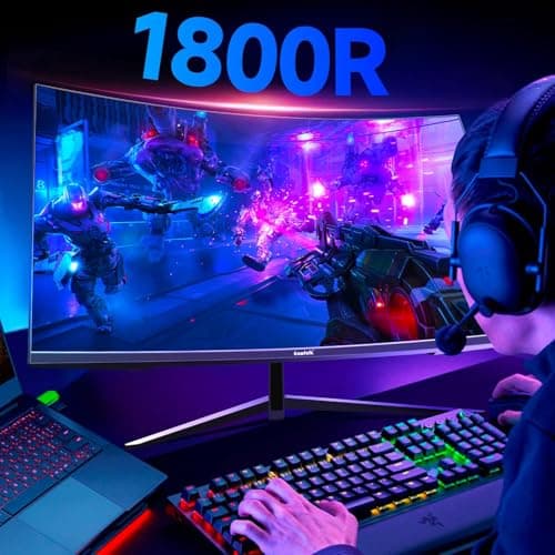 32 Inch Curved Gaming Monitor 240Hz, 1800R PC Monitor Full HD 1080P, Frameless Computer Dispaly with Freesync and Eye Care Technology, Wall Mountable
