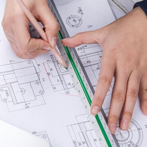Mr. Pen- Architectural Scale Ruler, 12 Inch, 2 Pcs, Black & White, for Blueprints, Contractor, Architect, Drafting