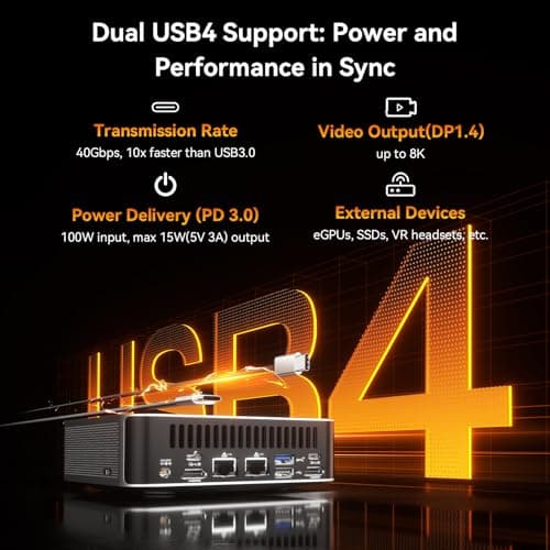 GEEKOM A8 Max AI Mini PC, AMD Ryzen 9 8945HS, 2.5Gbps Dual LAN Port Mini Gaming PC with 32GB DDR5 2TB M.2 2280 NVMe SSD, Mini PC Windows 11 Pro/Wi-Fi 6E/BT 5.2/USB4/8K