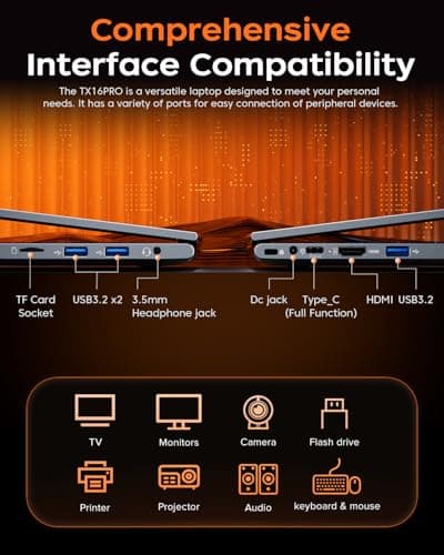 2025 Gaming Laptop, 16.0inch Laptop Computer with AMD Ryzen 7 5825U(8C/16T, Up to 4.5GHz), 16GB RAM 512GB NVMe SSD Windows 11 Laptop, Radeon RX Vega 8 Graphics,WiFi 6, Backlit KB