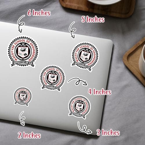 3 Pcs School of Engineering Improvise Or Die Stickers, Engineering Stickers, Funny Mechanic Work Stickers for Adults - Vinyl Sticker 3 Inches for Water Bottles Laptop Phone Car Window Helmet