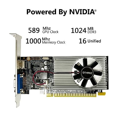 QTHREE GeForce GT 210 Low Profile Graphics Card, 1024 MB DDR3 64 Bit,Video Card for PC GPU,PCI Express x16,HDMI,VGA