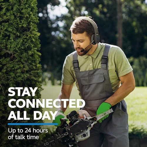BlueParrott B450-XT Mono Bluetooth Wireless Headphones 96% Noise Canceling Over Head Trucker Headset with Mic, All Day Comfort Padded Headband, 300 ft. Wireless Range, 24 hrs. Talk Time, Black