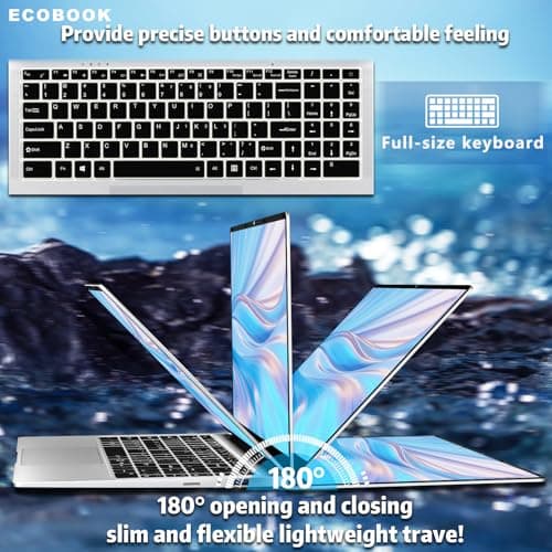 15.6 inch Laptop, 8gb RAM Gaming Laptop with 256GB SSD, Traditional Laptops N4000, Netbook Computers Full HD 1920X1080 Display WiFi5 Mini-HDMI 180 Angle Opening laptops for Student Business
