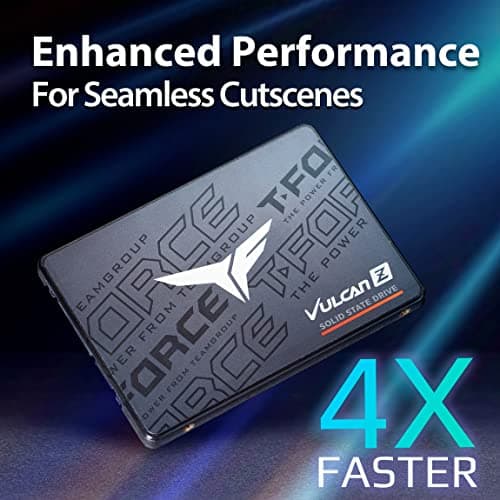 TEAMGROUP T-FORCE VULCAN Z 1TB SLC Cache 3D NAND TLC 2.5 Inch SATA III Internal Solid State Drive SSD (R/W Speed up to 550/500 MB/s) T253TZ001T0C101