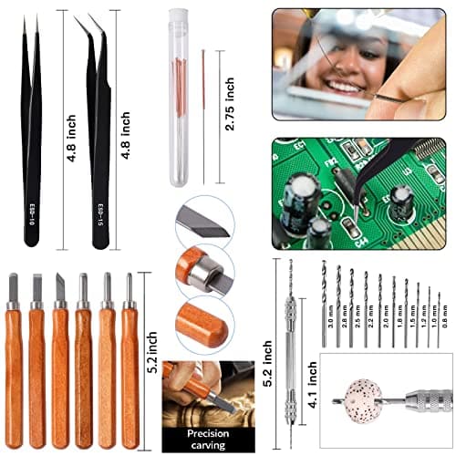 HIJIRH 165 Pcs Pro Grade 3D Printing Tool Kit,3D Printer Tool Kits,Diverse 3D Printer Accessory Including Electric Polishing Machine,Tool Box,for Remove/Trim and Finish 3D Print