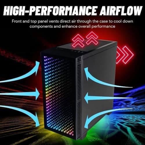 Empowered PC Continuum Micro Gaming Desktop - NVIDIA GeForce RTX 5060 Ti 16GB, AMD 8-Core Ryzen 7 5700X CPU, 32GB RAM, 2TB NVMe SSD, WiFi, Windows 11 Pro - RGB Gamer Computer