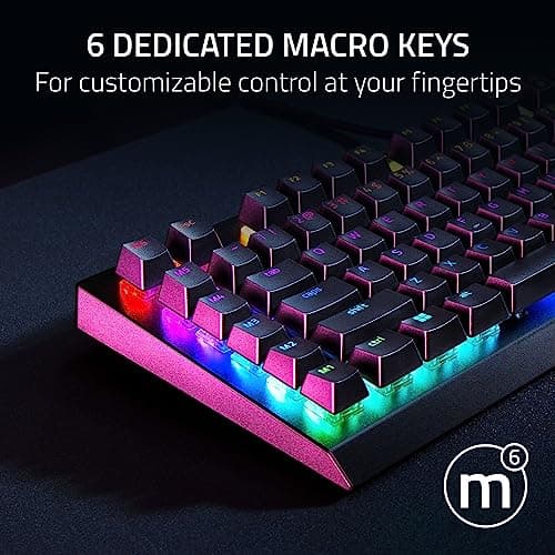 Razer BlackWidow V4 X Mechanical Gaming Keyboard: Yellow Switches Linear & Silent - 6 Macro Keys - Chroma RGB - Doubleshot ABS Keycaps - Roller & Media Keys - Snap Tap