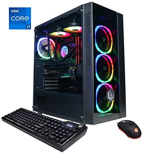 CYBERRPOWERPC Gamer Xtreme VR Gaming PC, Intel Core i7-12700KF 3.6GHz, GeForce RTX 3060 12GB, 16GB DDR4, 500GB PCI-E NVMe SSD, 2TB HDD, WiFi Ready & Win 11 Home (GXiVR8400A10), Black
