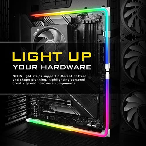 EZDIY-FAB Premium LED Strip Kit for PC 5V ARGB Motherboard Sync,Upgraded with 3-Kinds Mounting Clips-2X 400mm Smooth Lighting Strip