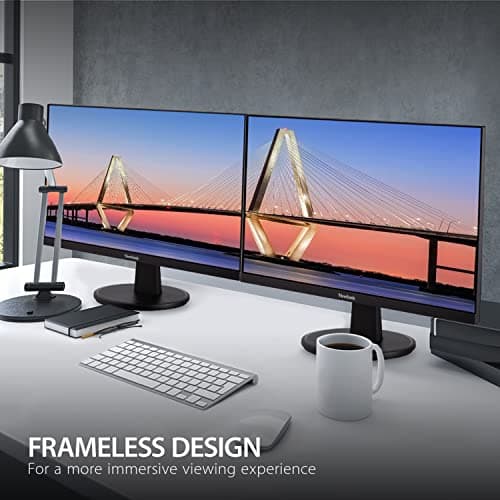ViewSonic VA2447-MHU 24 Inch Full HD 1080p USB C Monitor with Ultra-Thin Bezel, FreeSync, 100Hz, Eye Care, HDMI, VGA Inputs for Home and Office