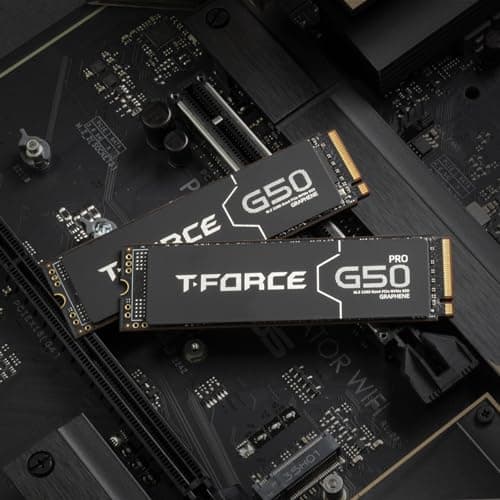 TEAMGROUP T-Force G50 1TB SLC Caching 3D TLC NAND NVMe InnoGrit PCIe Gen4x4 M.2 2280 Gaming SSD with Ultra-Thin Graphene Heat Spreader Works with PS5 Read/Write 5000/4800 MB/s TM8FFE001T0C129