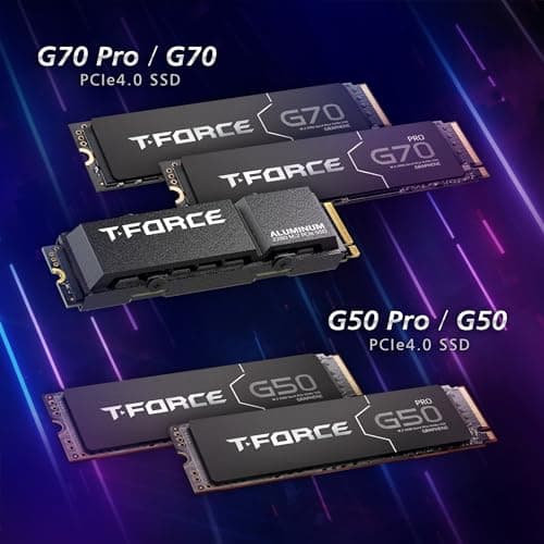 TEAMGROUP T-Force G50 1TB SLC Caching 3D TLC NAND NVMe InnoGrit PCIe Gen4x4 M.2 2280 Gaming SSD with Ultra-Thin Graphene Heat Spreader Works with PS5 Read/Write 5000/4800 MB/s TM8FFE001T0C129