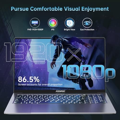 ACEMAGIC 2025 Gaming Laptop, 16.1inch Laptop Computer with AMD Ryzen 7 5700U Series(8C/16T, Up to 4.3GHz), 16GB RAM 512GB NVMe SSD Windows 11 Laptop, Radeon RX Vega 8 Graphics,WiFi 6, Backlit KB