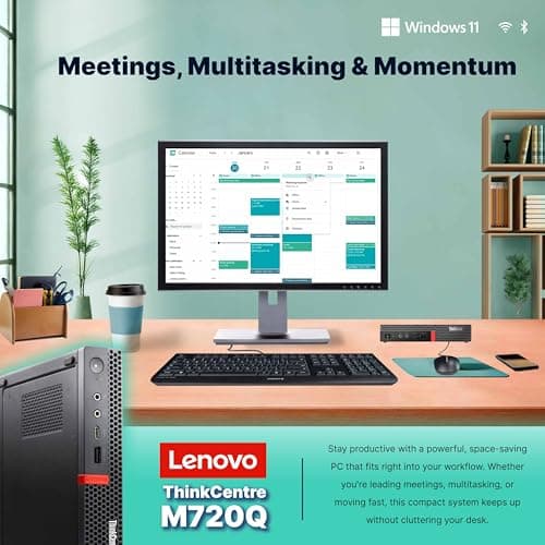 Lenovo M720Q ThinkCentre Mini PC | Windows 11 Pro | Intel i5-8400T | 8GB RAM + 250GB NVME | 5G WiFi + BT | Home or Office Micro Desktop Computer (Renewed)