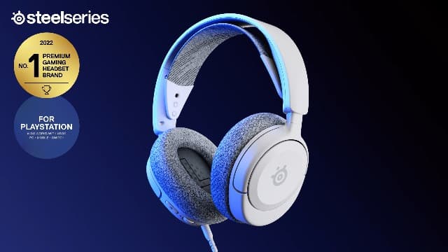 SteelSeries Arctis Nova 1P Multi-System Gaming Headset — Hi-Fi Drivers — 360° Spatial Audio — Comfort Design — Durable — Lightweight — Noise-Cancelling Mic — PS5/PS4, PC, Xbox, Switch - White