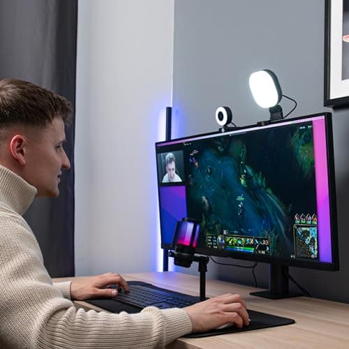 Live Streaming Kit- Perfect for Streaming Video Games on Twitch, YouTube, Podcasts and Working from Home. includes 1920x1080p Webcam, Professional USB Microphone, and One LED Multi-Color Light