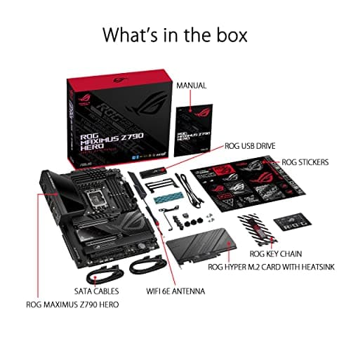 ASUS ROG Maximus Z790 Hero WiFi6E LGA 1700(Intel 14th,13th&12th Gen) ATX gaming motherboard(PCIe 5.0,DDR5,20+1power stages,2.5Gb LAN, Bluetooth V5.2,2x Thunderbolt 4 ports,5xM.2, Thunderbolt 4/USB4 )