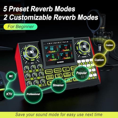 Podcast Microphone Bundle with Live Sound Card Audio Mixer, Podcast Equipment Bundle Sound Board with 3.5mm Condenser Microphone for Pc/Phone Live Streaming Singing Gaming,Voice Changer, Denoise