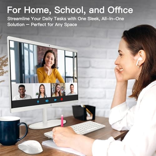 HP 21.5-inch All-in-One Desktop PC - w/Office 2024 Lifetime, Free CD/DVD Drive - FHD Display, Intel Celeron Processor, Wi-Fi 6, HDMI, HD Webcam, Windows 11 Pro(32GB RAM, 1TB SSD)