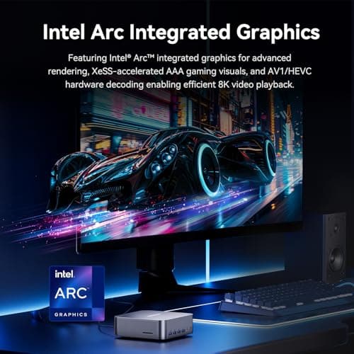 GEEKOM GT1 Mega AI Mini PC,14th Gen Intel Ultra U5-125H (14C/18T,Up to 4.5 GHz) 32GB DDR5 1TB SSD, Mini Desktop Computers Windows 11 Pro Support Dual 2.5G LAN/WiFi 7/BT 5.4 /USB4.0/8K/3-Year Warranty