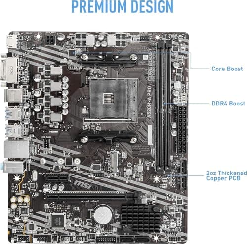INLAND AMD Ryzen 5 5500 Unlocked Desktop Processor with MSI A520M-A PRO Gaming Motherboard (AMD AM4, DDR4, PCIe 4.0, Micro-ATX),