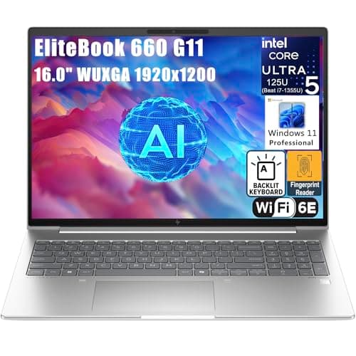 HP Elitebook 660 G11 16" FHD+ Business Laptop Computer, Intel 12-Core Ultra 5 125U (Beat i7-1355U), 32GB DDR5 RAM, 1TB PCIe SSD, WiFi 6E, Backlit Keyboard, Fingerprint Reader, Windows 11 Pro, AZ-XUT