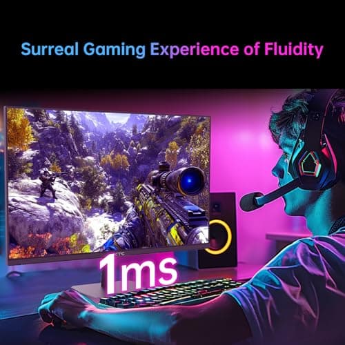 24 Inch 180Hz/190Hz Gaming Monitor, FHD PC Computer Monitor with Fast IPS Panel, HDR400, 133% sRGB, Bluelight Filter, 2 HDMI & 1 DP Port, Compatible Freesync and Wall Mountable, H24F8