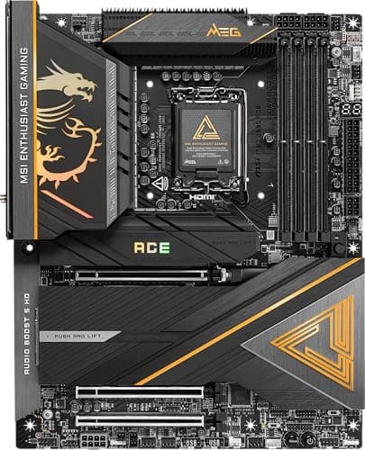 msi MEG Z890 ACE Gaming Motherboard (Support Core Ultra Series 2 Intel Processors, LGA 1851, DDR5, PCIe 5.0, M.2, SATA, 10Gbps LAN, USB Type-C, Wi-Fi 7, Bluetooth 5.4, Thunderbolt 4, ATX)