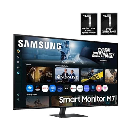 Samsung 43” Smart Monitor M7 (M70F) 4K UHD Display, Samsung Vision AI, Smart TV Apps, Gaming Hub, USB-C, HDMI and USB-A, Black, LS43FM702UNXZA, 2025