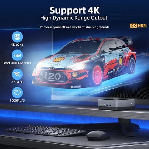 Nano J1 Linux Mini PC, Intel N5095A Quad-Core, Small Desktop Computers with 16GB RAM, 1TB PCIe SSD, 4K Dual Display, WiFi, Type-C, RJ45, VESA, Ubuntu OS for Business/Home/Office