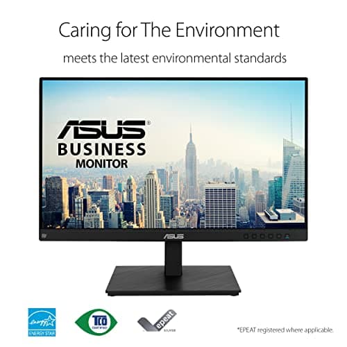 ASUS 24" 1080P Multi-Touch Monitor (BE24ECSBT) - Full HD, IPS, 10-Point Touch, IPS, Eye Care, USB-C with Power Delivery, HDMI, DisplayPort Daisy Chain, Height Adjustable, VESA Wall Mountable, Black