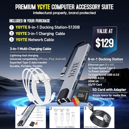 acer Aspire 3 15.6 Laptop Computer, 15 Inch FHD College Students Business Laptop PC, AMD Ryzen 7, 32GB RAM 1TB SSD+512GB Docking Set, Windows 11 Pro Lifetime Office,Ethernet Port,10-Key