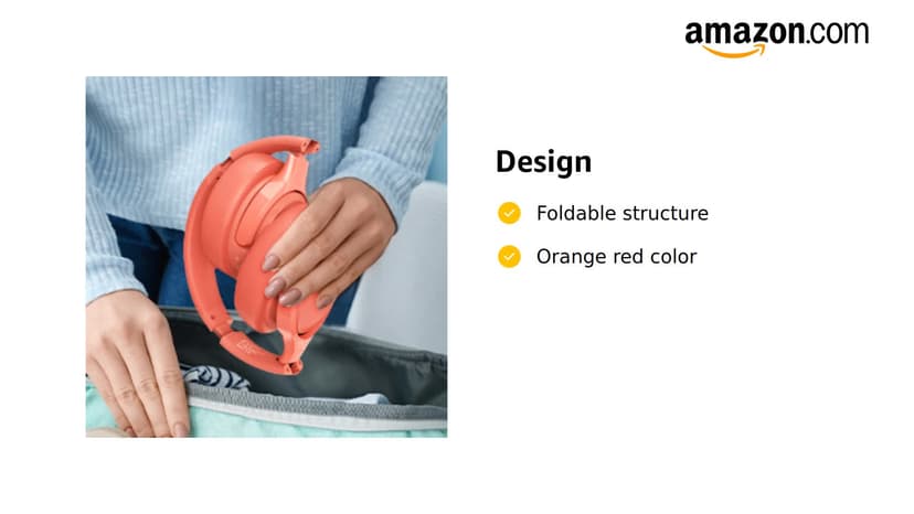 Bluetooth Headphones Over Ear,BERIBES 65H Playtime and 6 EQ Music Modes Wireless with Microphone,HiFi Stereo Foldable Lightweight Headset, Deep Bass for Home Office Outdoors Etc(Orange Red) (202A)