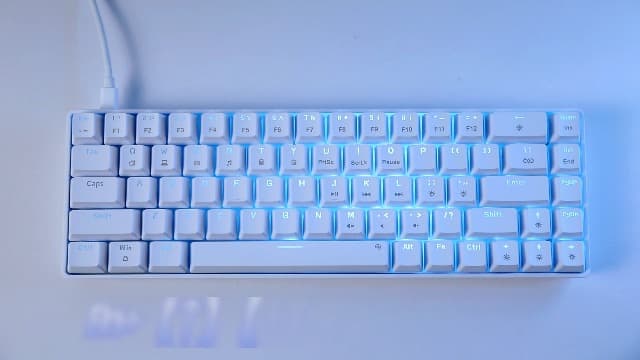 DIERYA T68SE 60% Gaming Mechanical Keyboard,Ultra Compact Mini 68 Key with Red Switches Wired Keyboard,Anti-Ghosting Keys, for Windows Laptops and PC Gamers,White